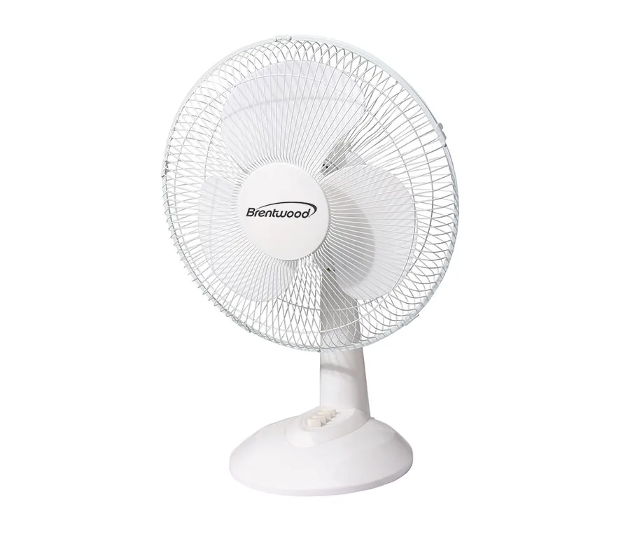 16'' White Oscillating Desk Fan