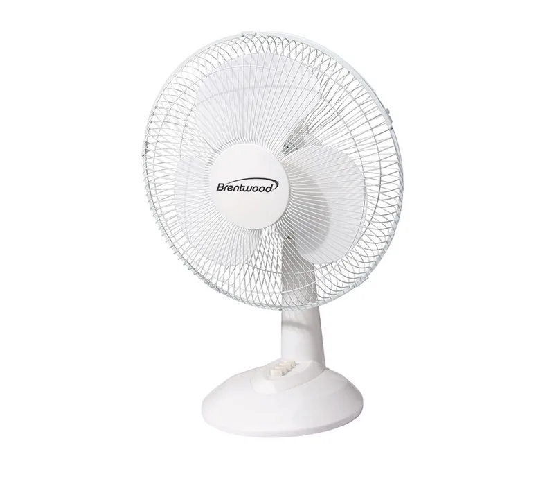 16'' White Oscillating Desk Fan
