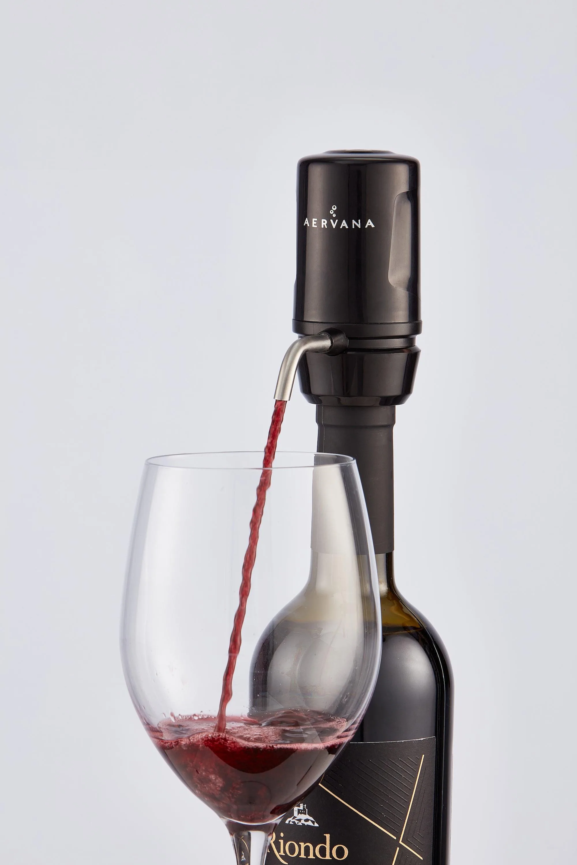 Aervana Travel Portable Electric Aerator W/ Corkscrew Black