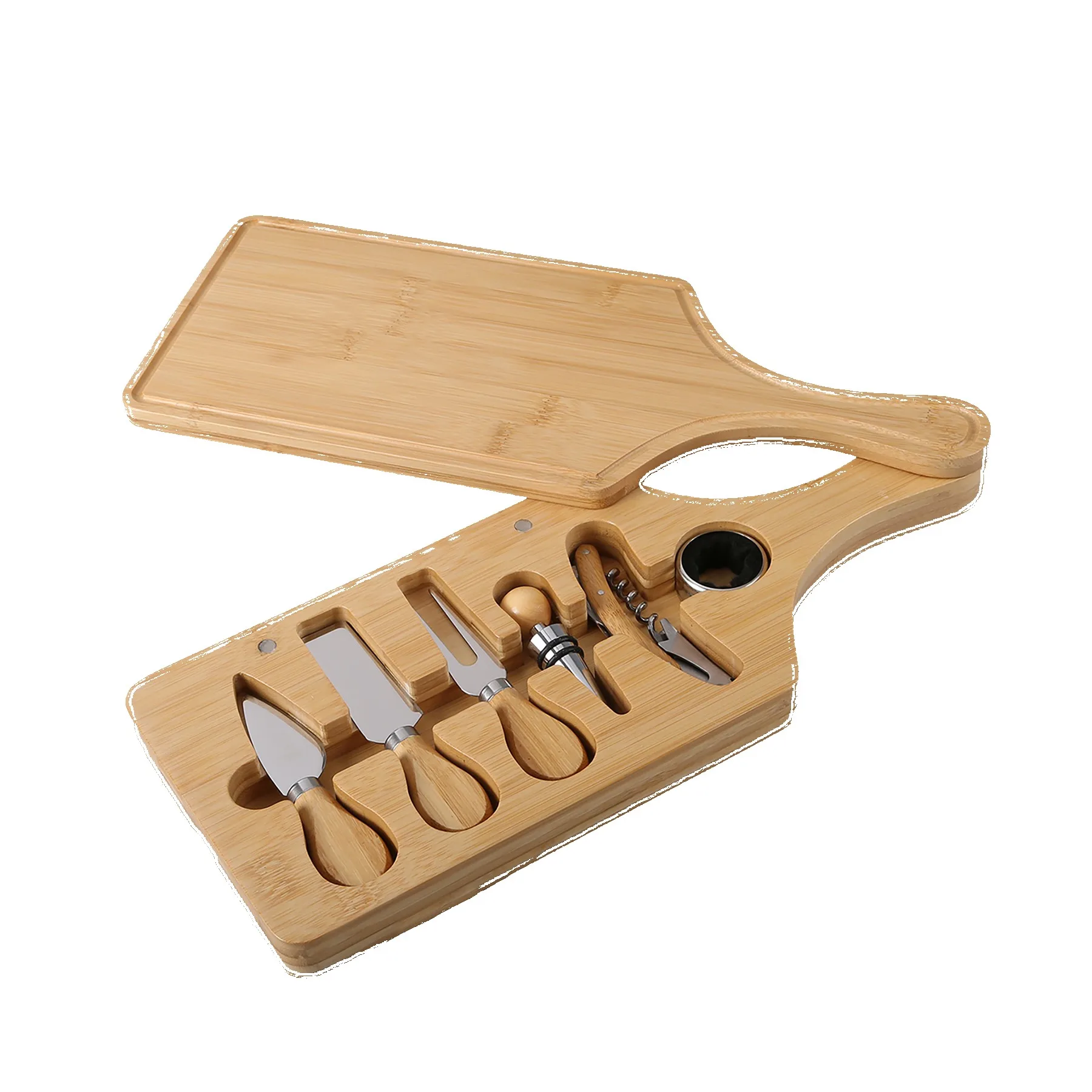 7 Piece Bamboo Wine & Cheese Cutting Board Set view 2
