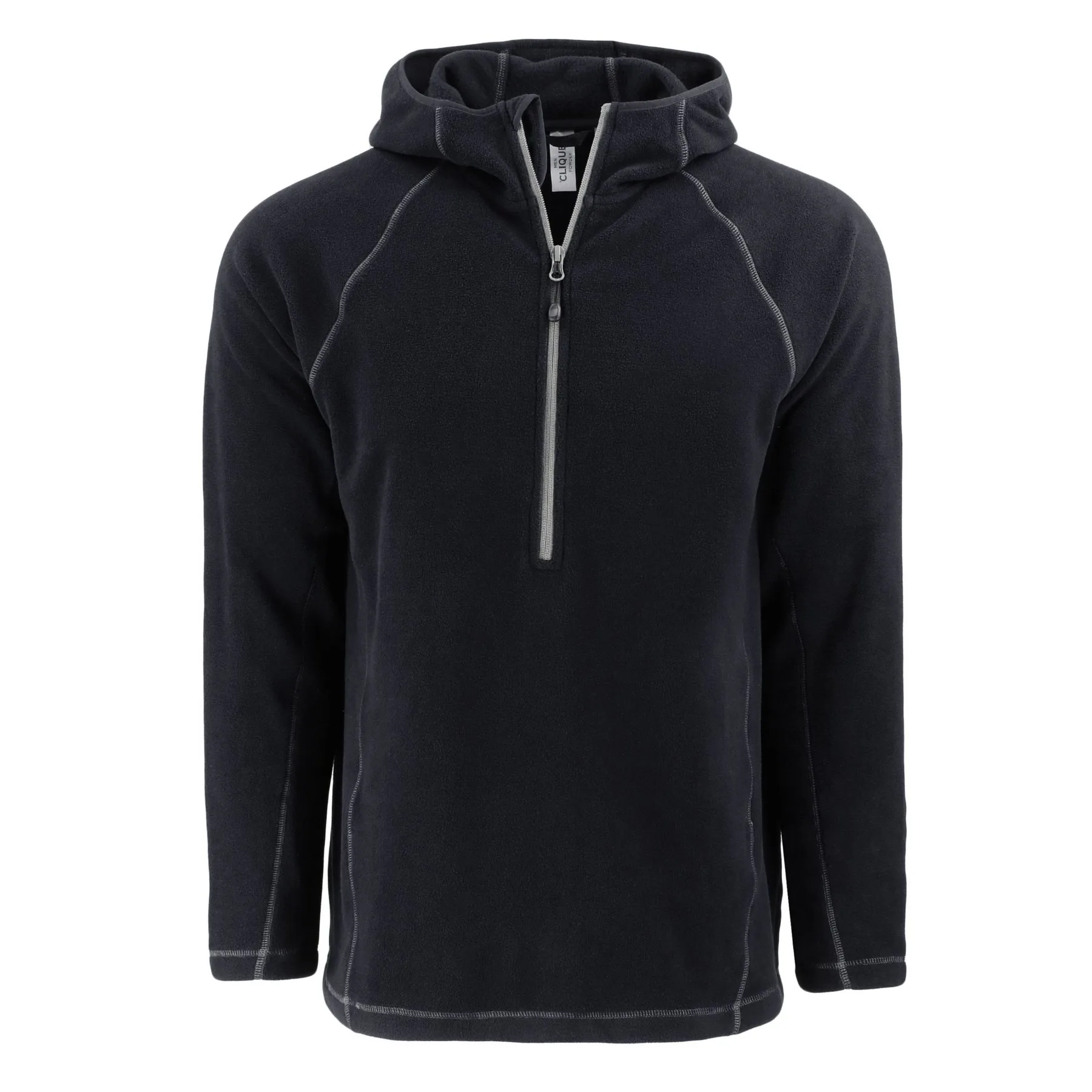 Clique Powder Recycled Fleece Mens Half Zip Hooded Pullover view 2