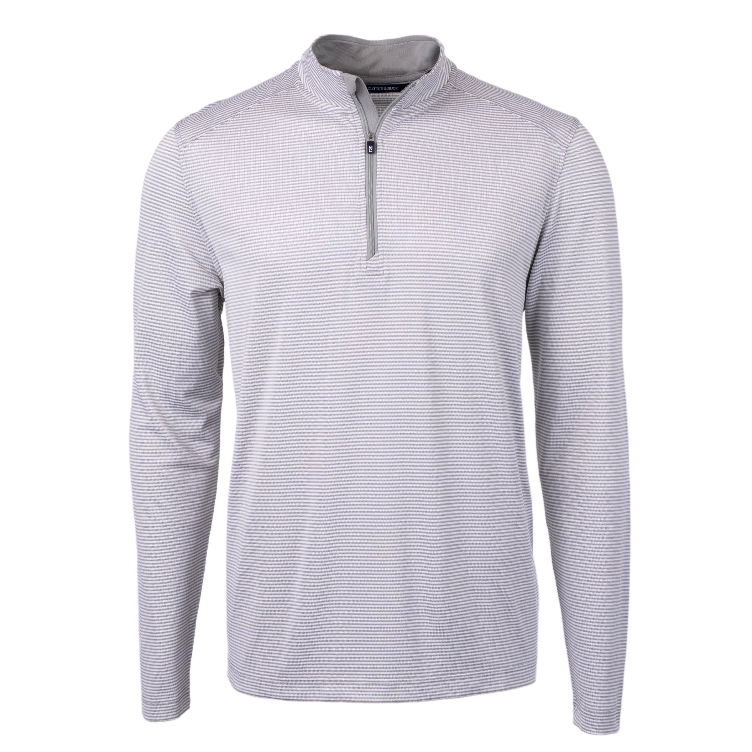 Cutter & Buck Virtue Eco Pique Micro Stripe Recycled Mens Quarter Zip view 6