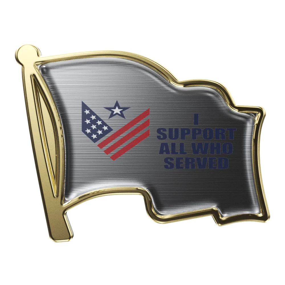 Express Bright Gold Flag Lapel Pin (1")