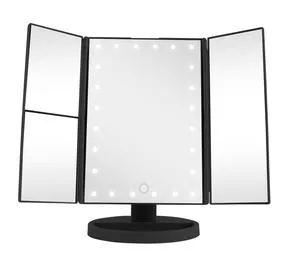 Vivitar® 24 LED Light Up Black Tri-Fold Mirror