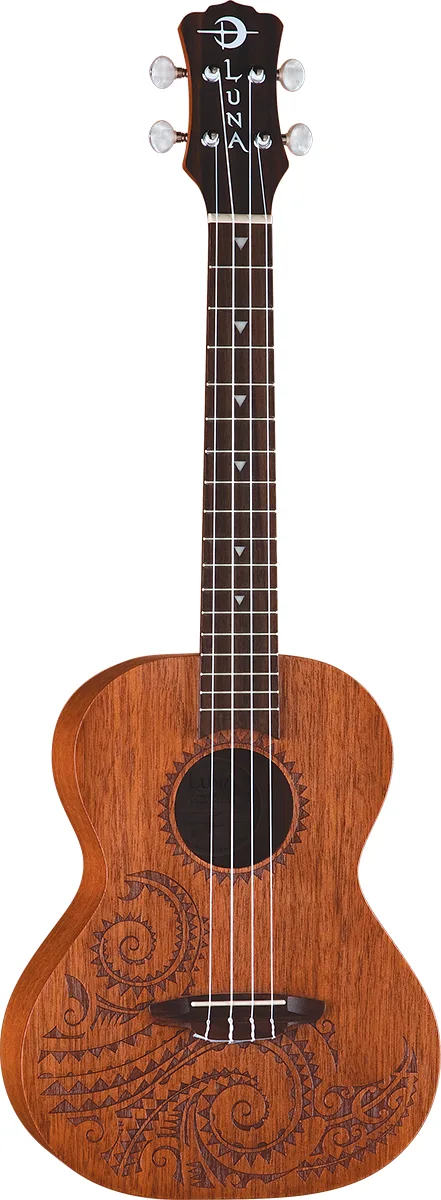 Luna Tattoo Mahogany Tenor Acoustic Ukulele w/Gigbag