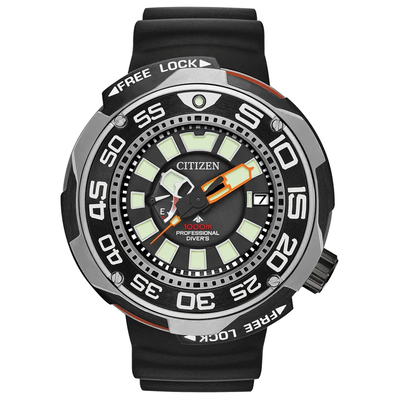 Citizen Watch Men's Promaster Professional Diver Eco-Drive Watch, Super Titanium w/Black Poly Strap