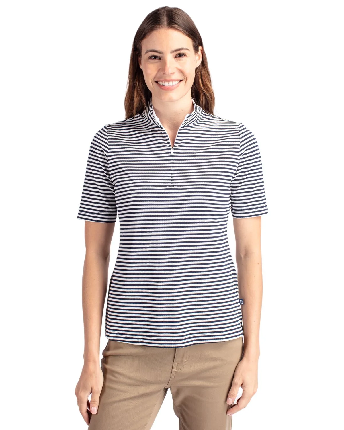 Cutter & Buck Virtue Eco Pique Stripe Recycled Womens Top