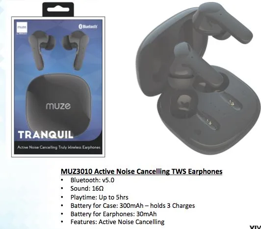 Promotional Audio Muze Anc True Wireless Earbuds