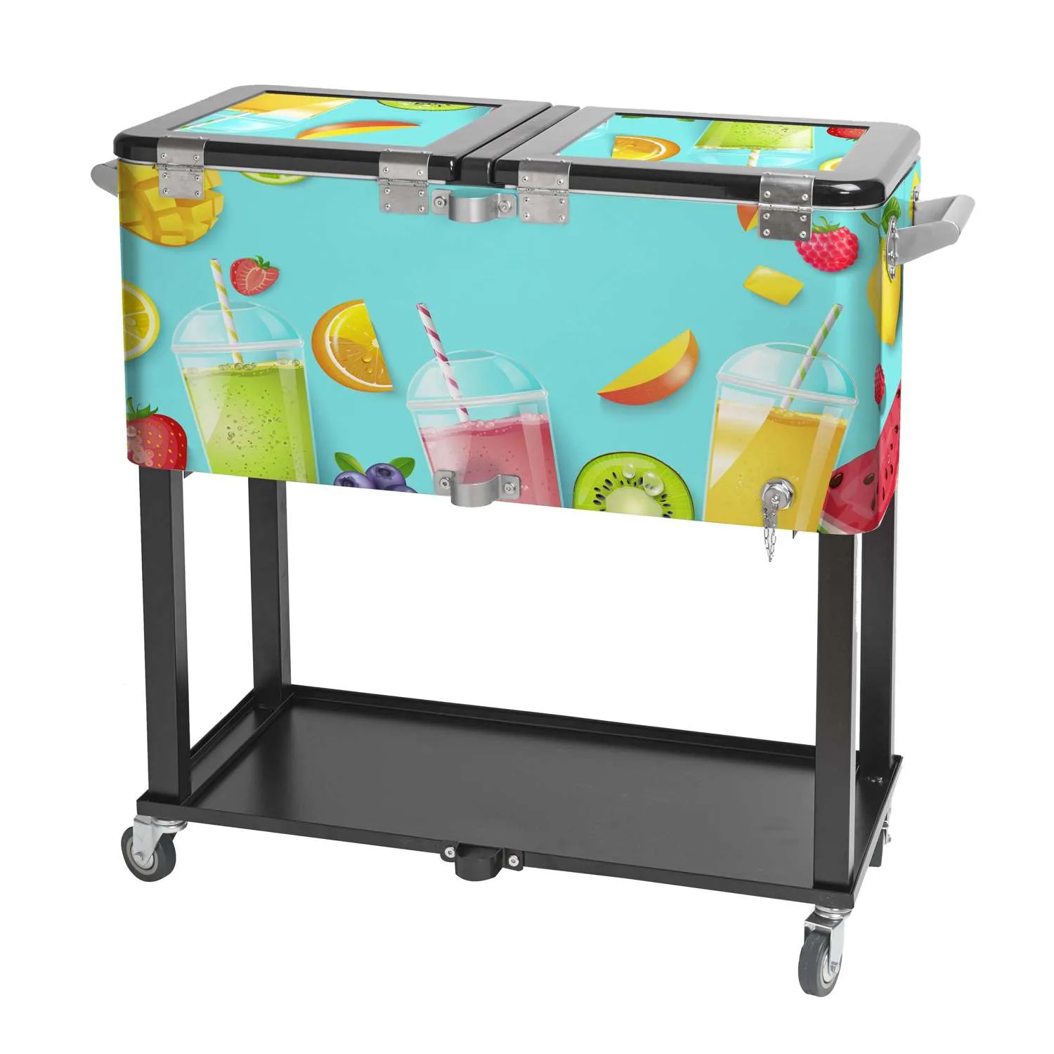Rolling Cooler Vending Cart, Wrap Graphic & Lid Decals view 2