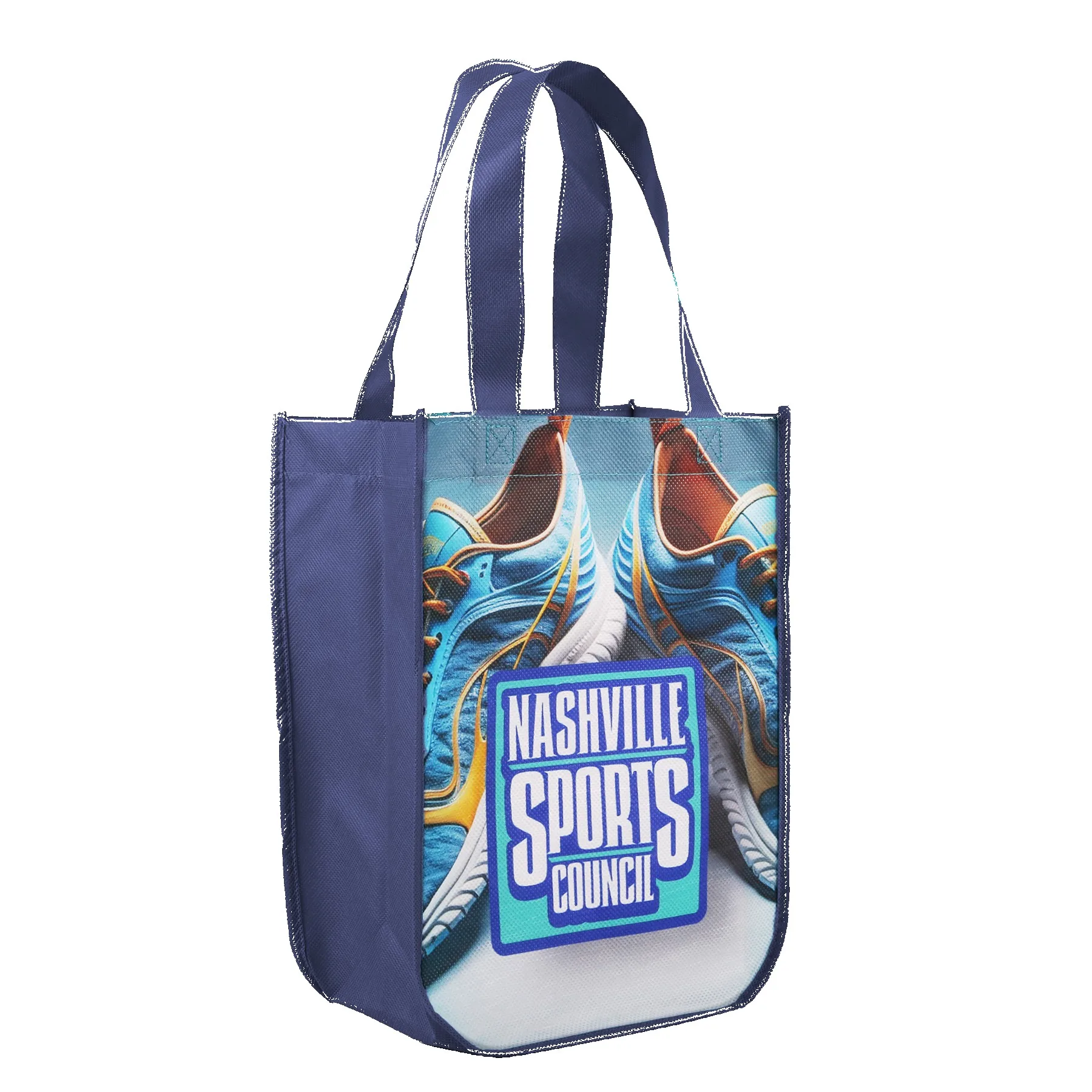 Yuma Sublimated Non-Woven Curve Bottom Tote Bag view 7