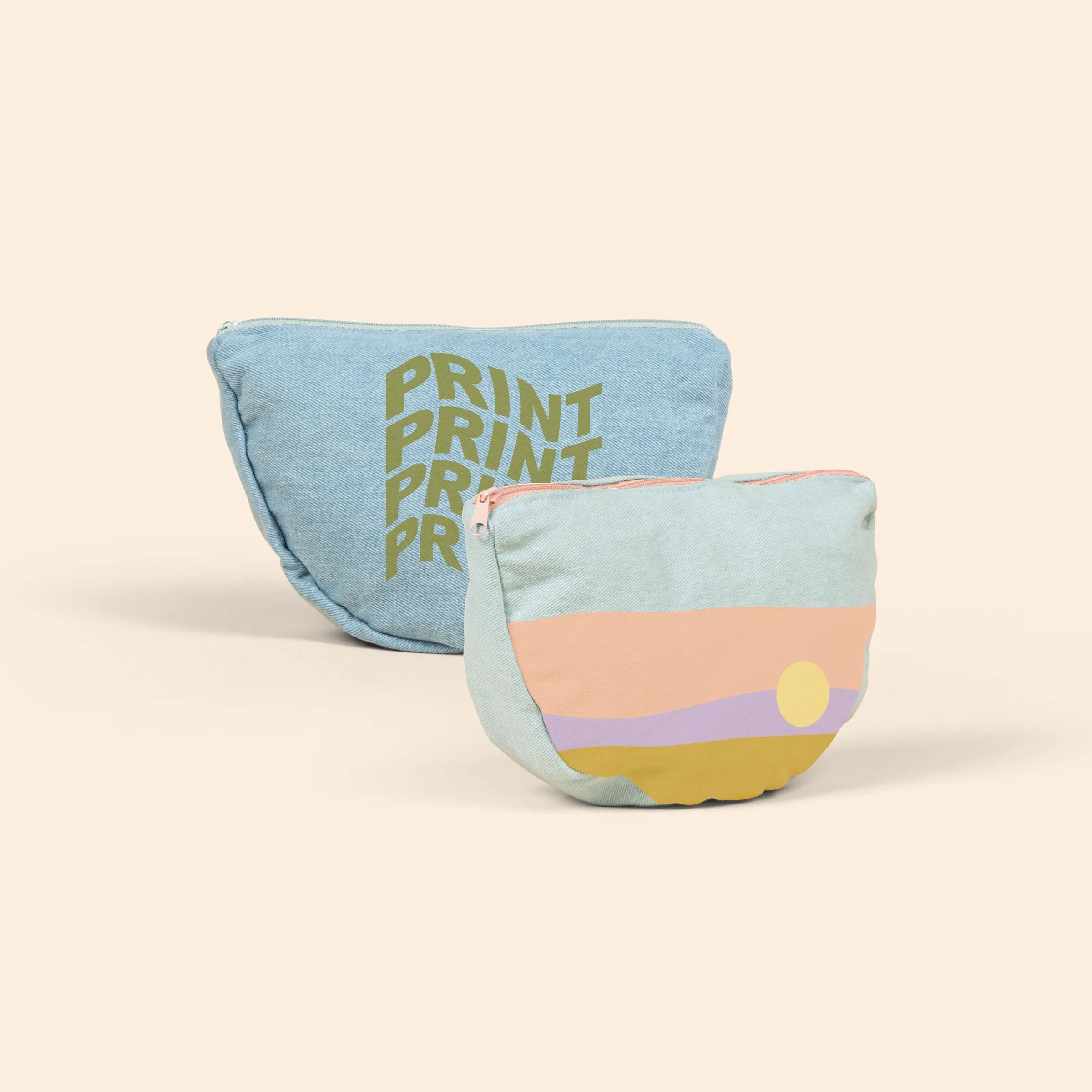 Denim Wedge Pouch