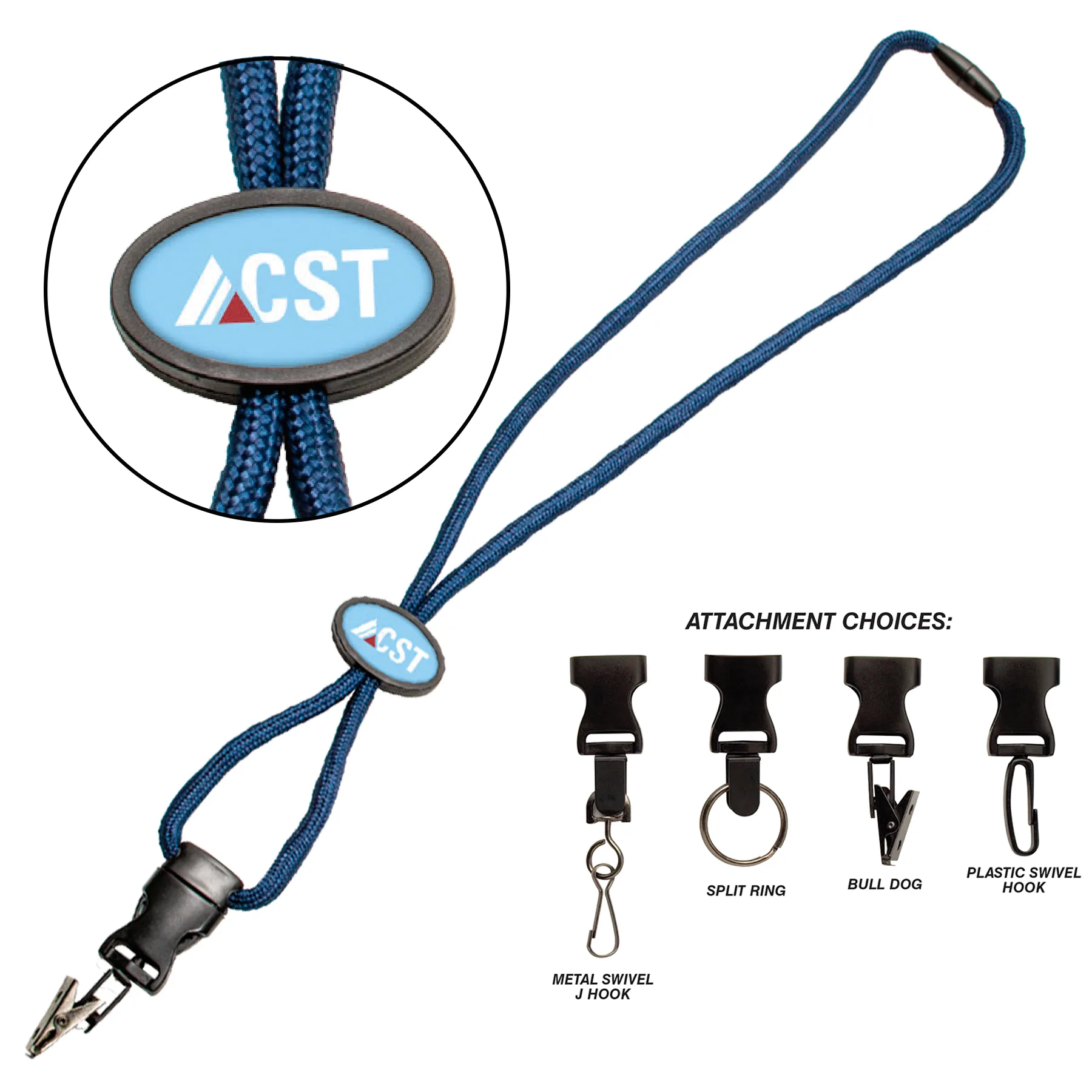 Braided Lanyard w/oval slider