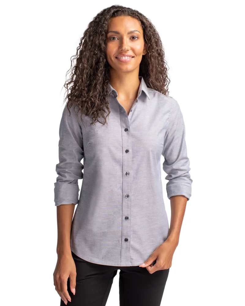 Cutter & Buck Stretch Oxford Womens Long Sleeve Dress Shirt
