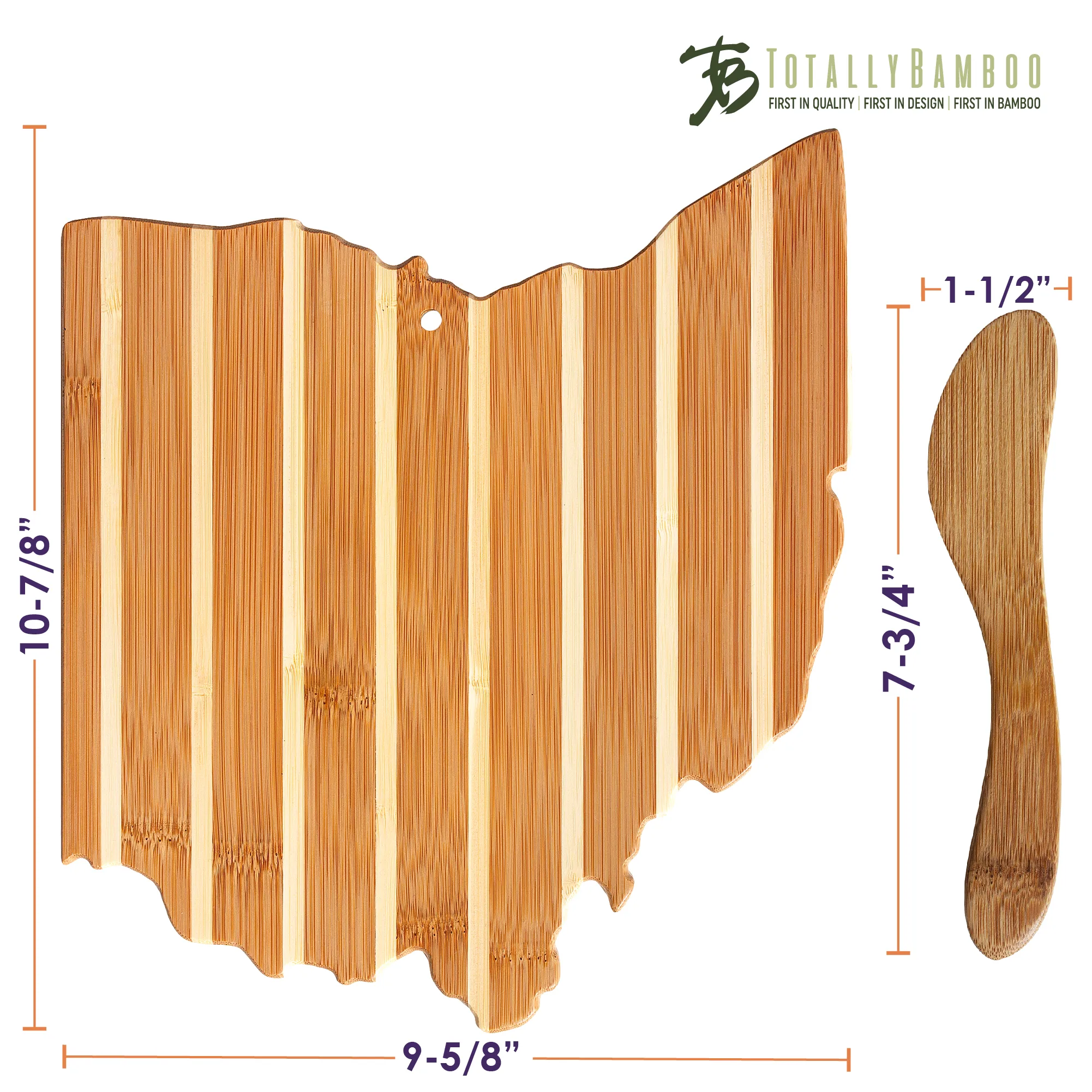 Ohio Charcuterie Board with Spreader Knife Gift Set view 6