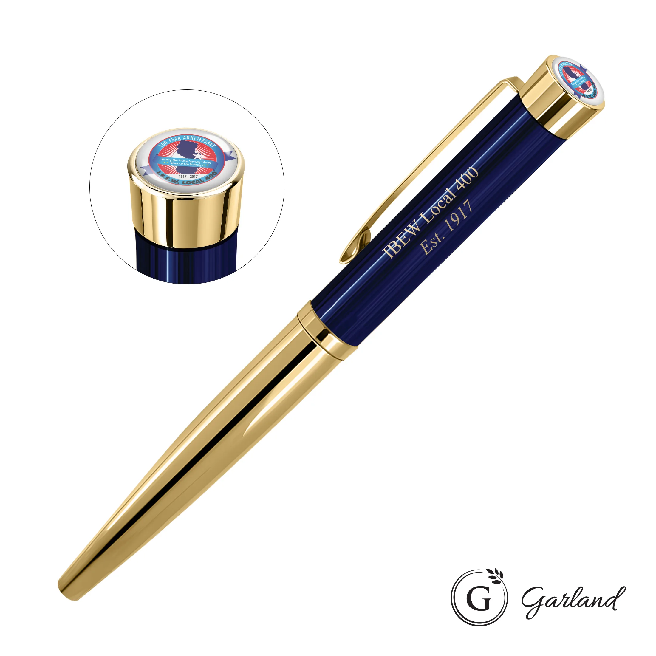 Custom, Felt Tip, Gold, Navy Blue / Gold