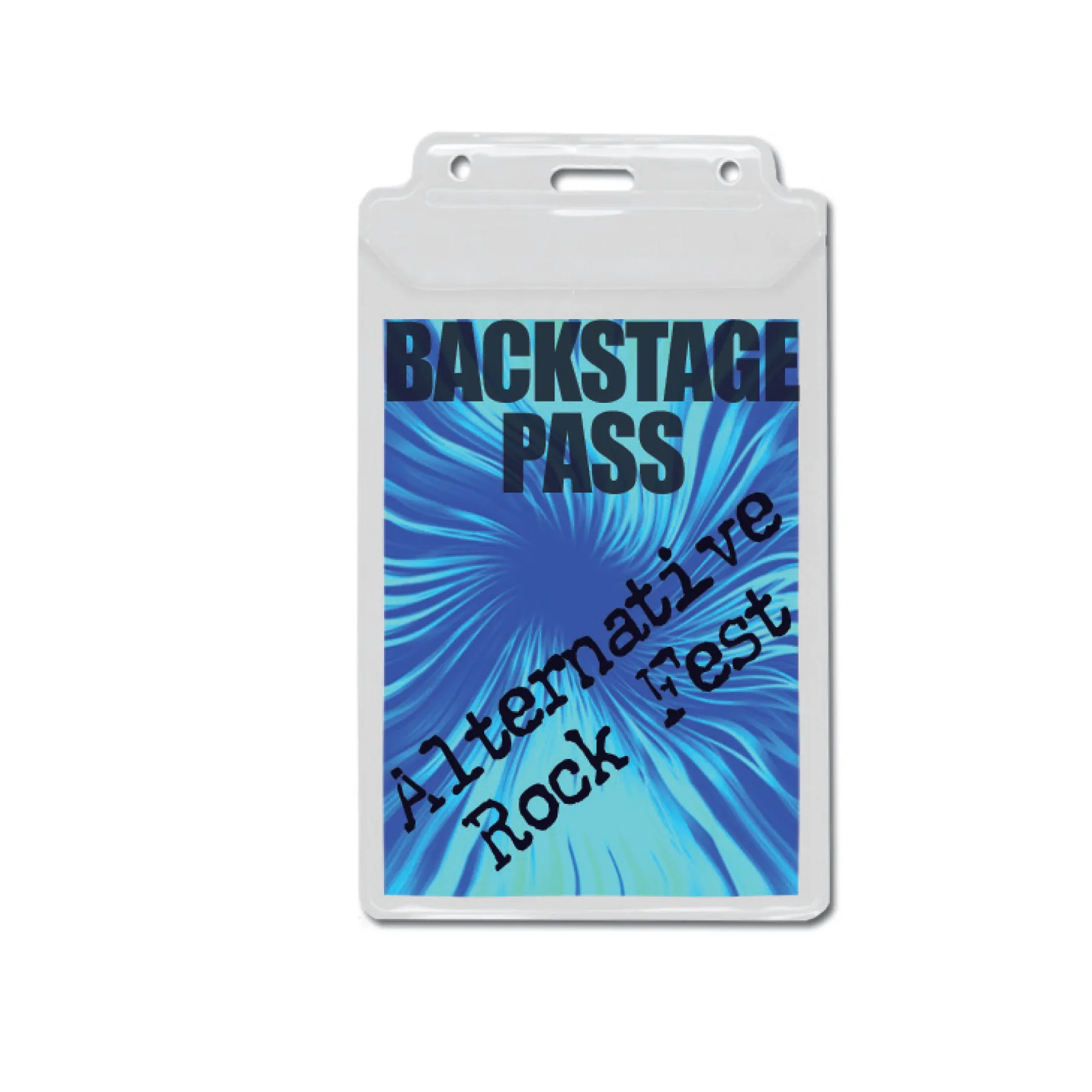 Event Size Vinyl Badge Holder w/ Overlay Top Flap