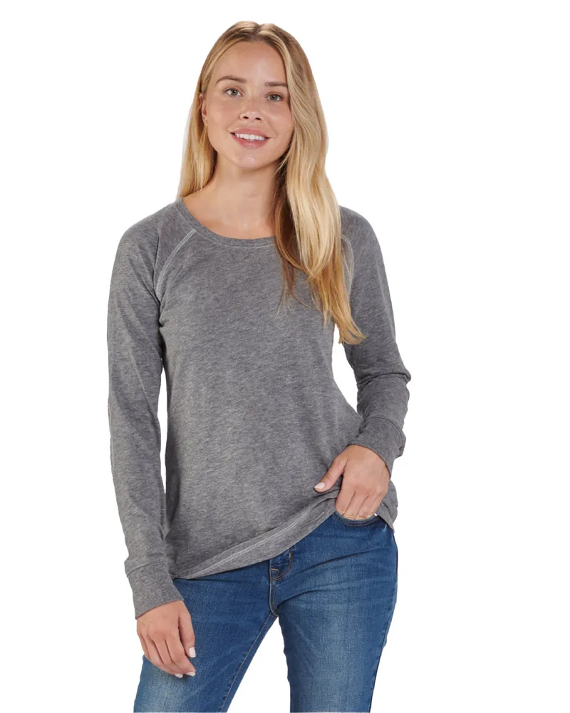 BOXERCRAFT Ladies' Payton Preppy Patch Long-Sleeve T-Shirt view 2