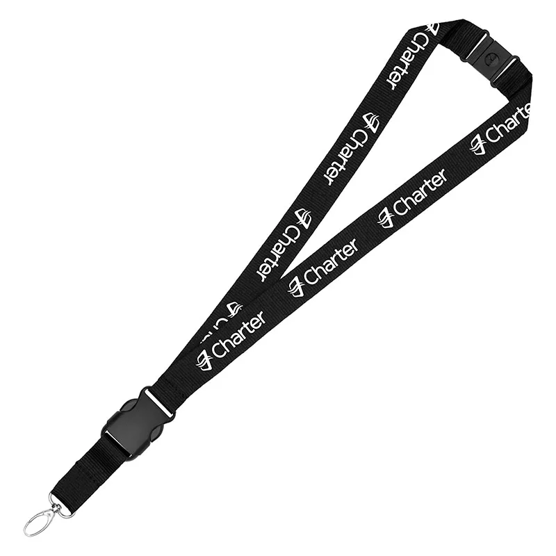 1" Eco Friendly rPET Lanyard w/Buckle and Safety Breakaway view 4