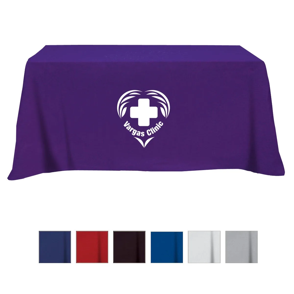 Flat Poly/cotton 4-sided Table Cover - Fits 6' Standard Table view 2