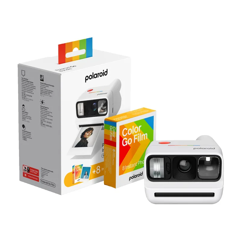 Polaroid Go Generation 3 Instant Camera + Color Film Bundle - White
