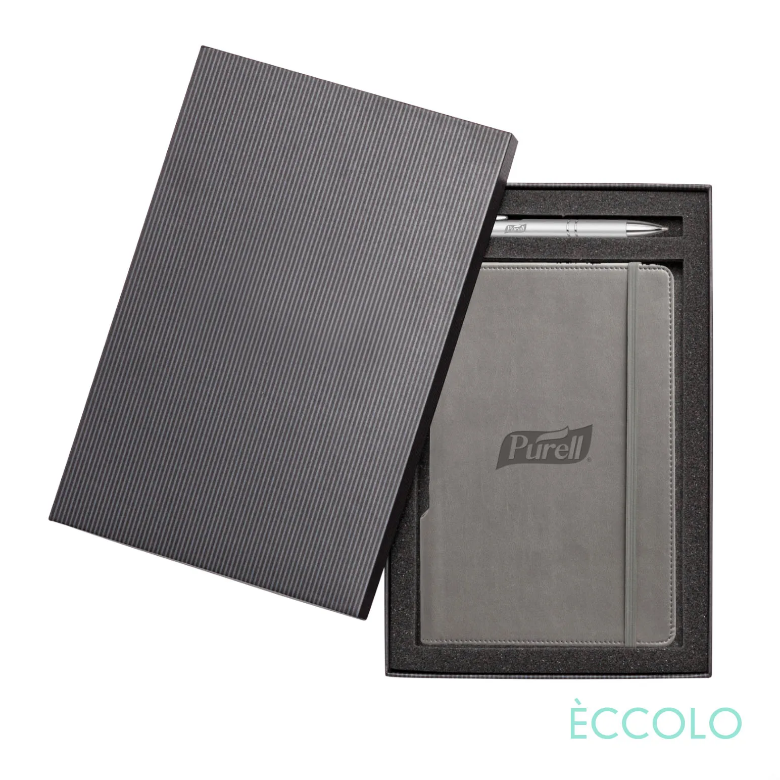 Journal & Clicker Pen Gift Set, Gray/Silver