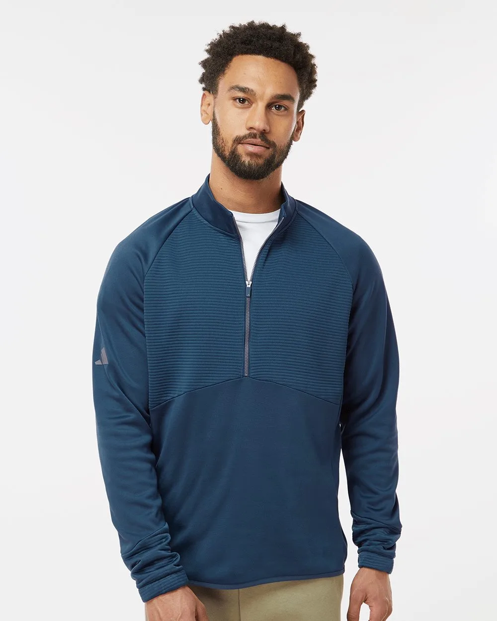 Adidas® Men's Performance Quarter-Zip Pullover Shirt view 2