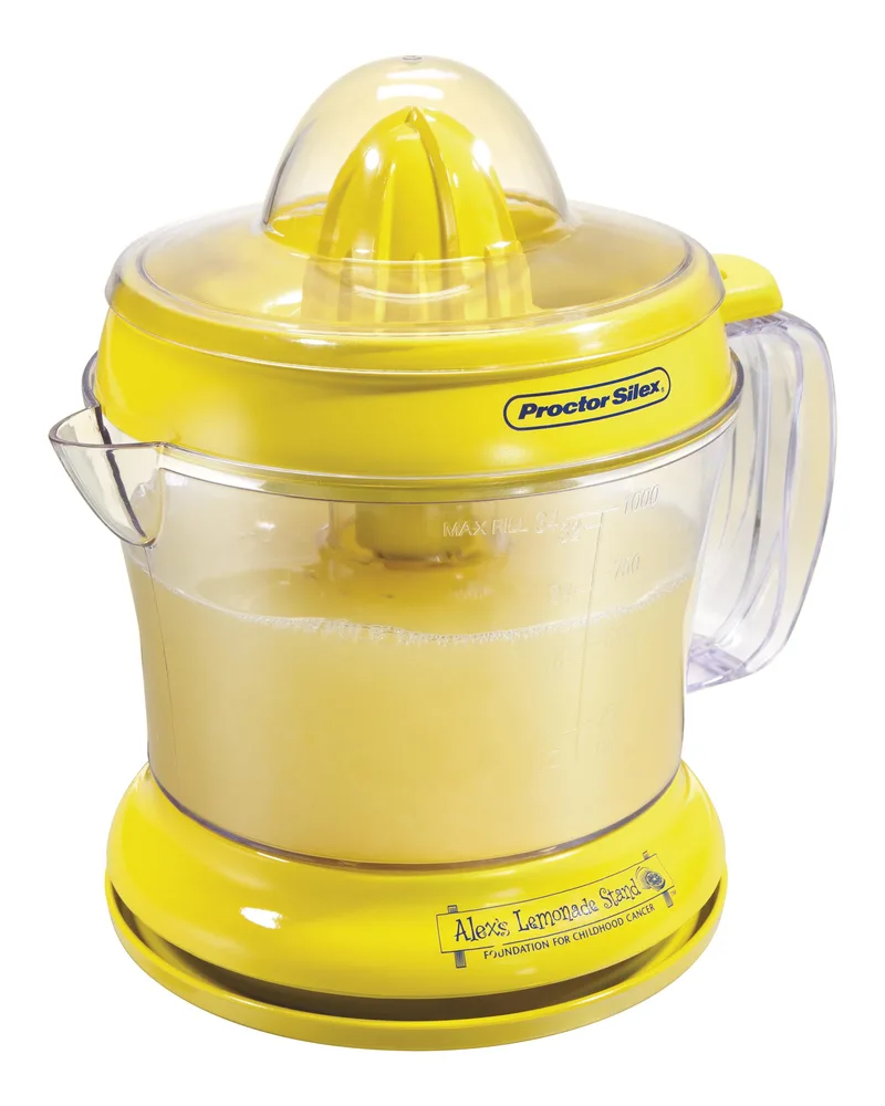 Proctor Silex Alex's Lemonade Stand Electric Citrus Juicer, Lemon Juicer, 34 Oz. Pitcher, Includes 2