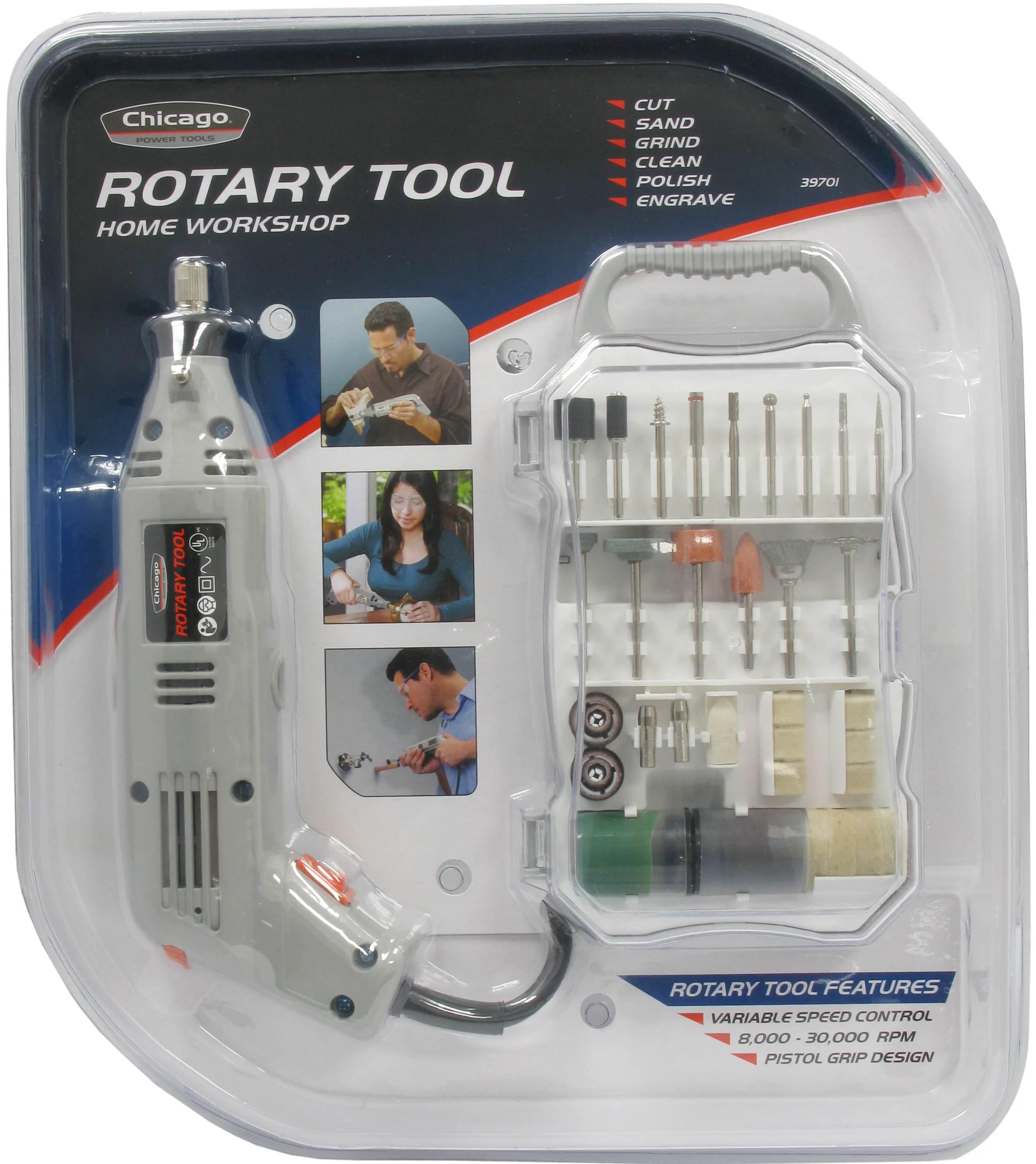 Allied Chicago Power Tools 72-Piece Rotary Tool Set
