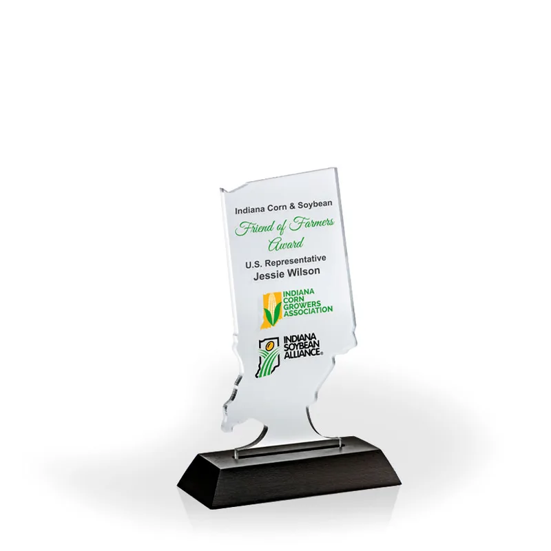 Indiana Award with Black Wood Base - UV Print