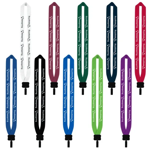 1" Cotton Lanyard with Plastic Clamshell & O-Ring view 2