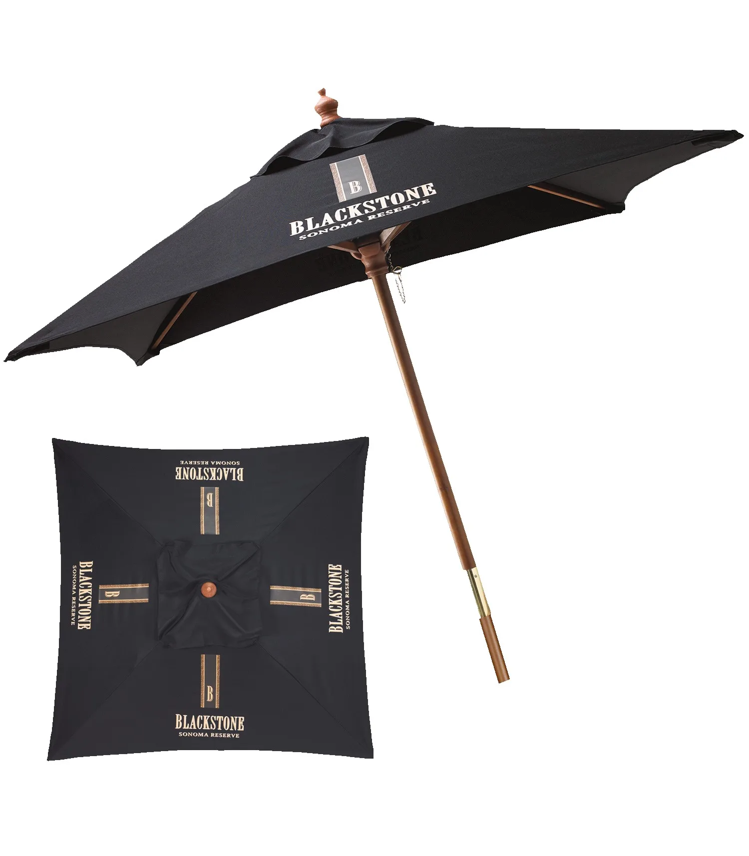 7' Wooden Market Umbrella
