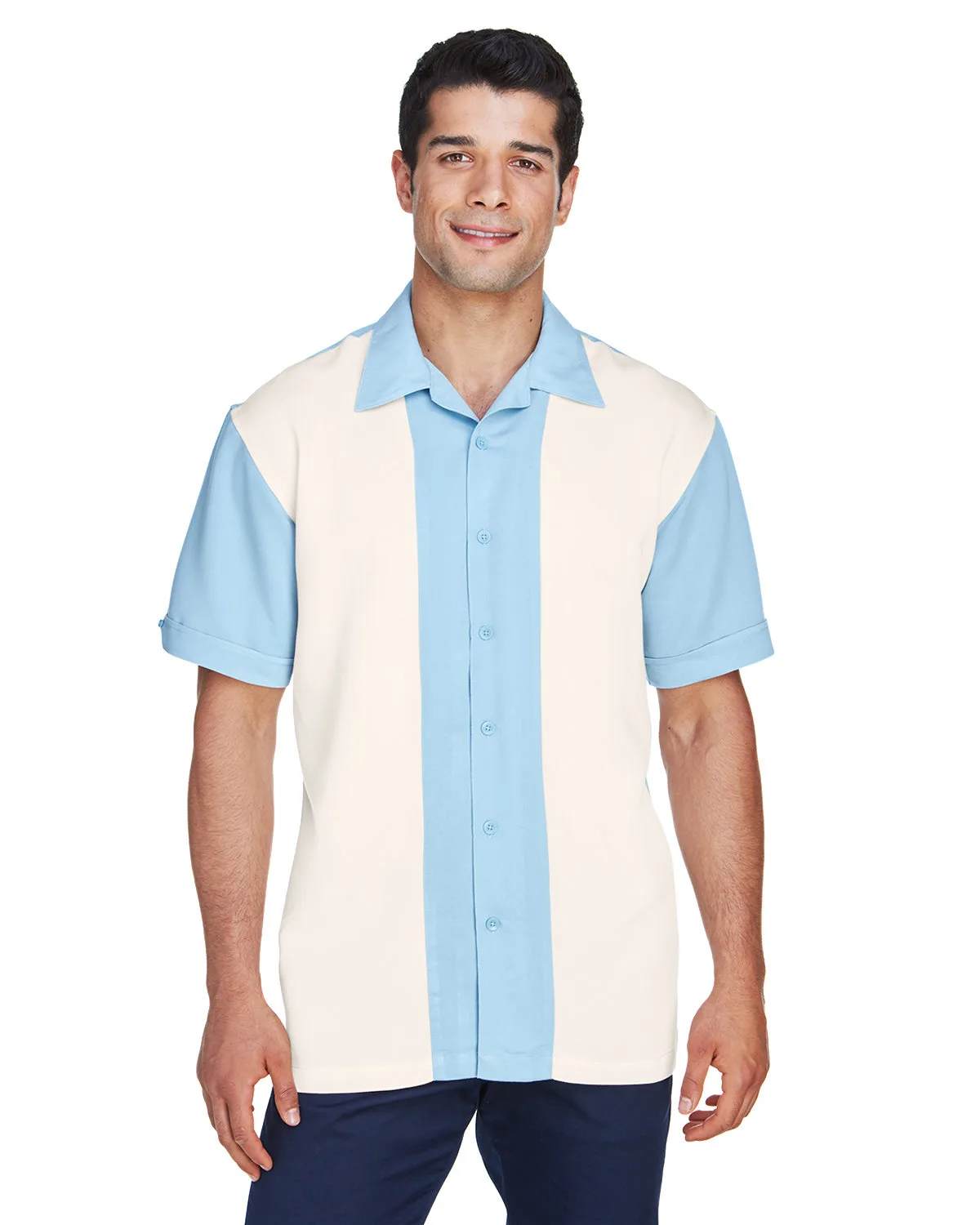 Harriton Men's Two-Tone Camp Shirt view 2