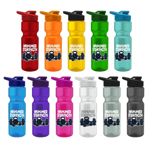 Tandem 28oz Recycled Transparent Bike Bottle w/Drink-thru Lid