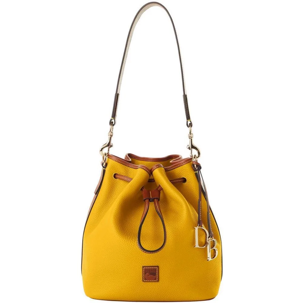 Dooney & Bourke Mustard Pebble Grain Drawstring