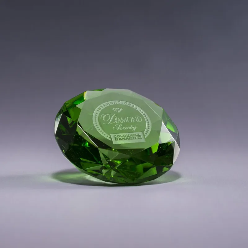 Clear Diamond Paperweight