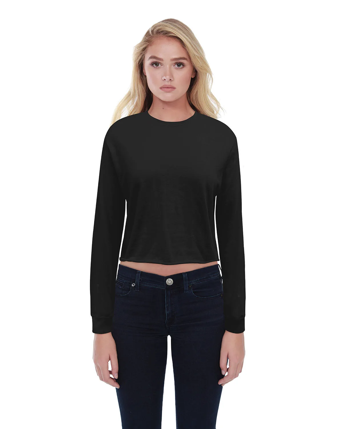 STAR TEE Ladies' Long-Sleeve Crop Boyfriend T-Shirt