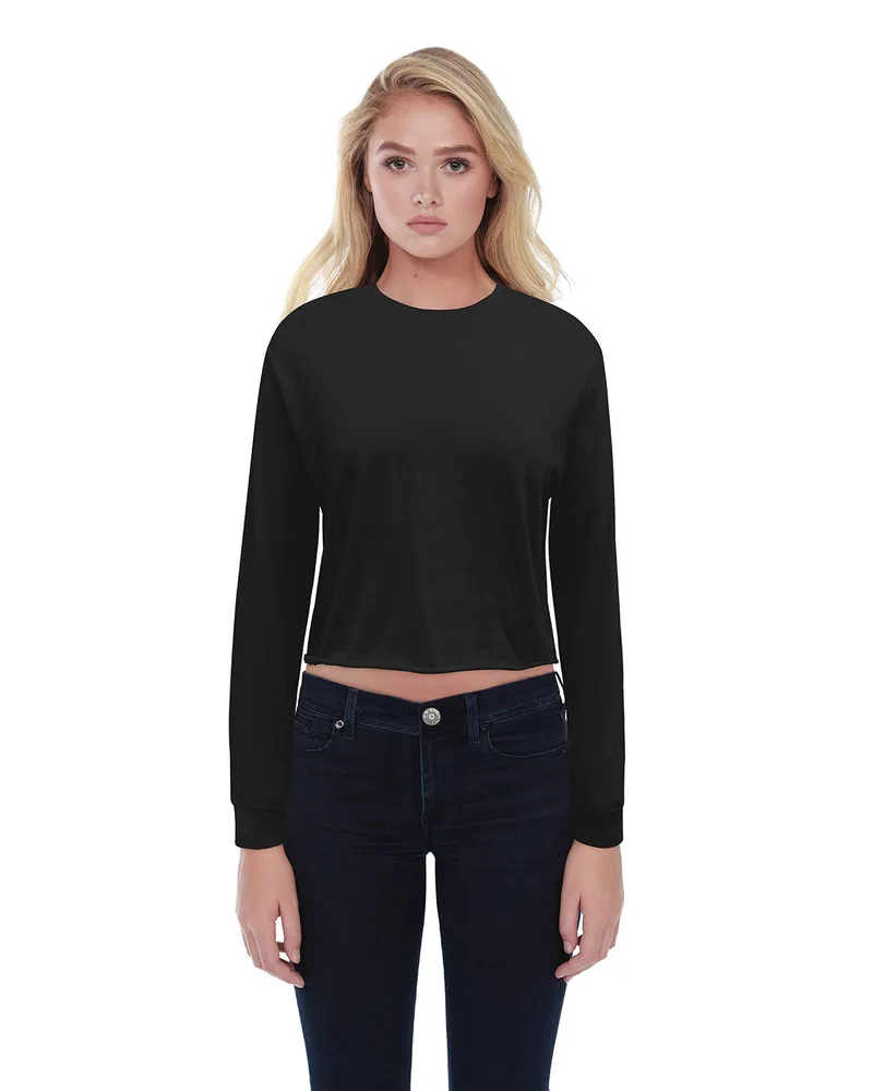 STAR TEE Ladies' Long-Sleeve Crop Boyfriend T-Shirt