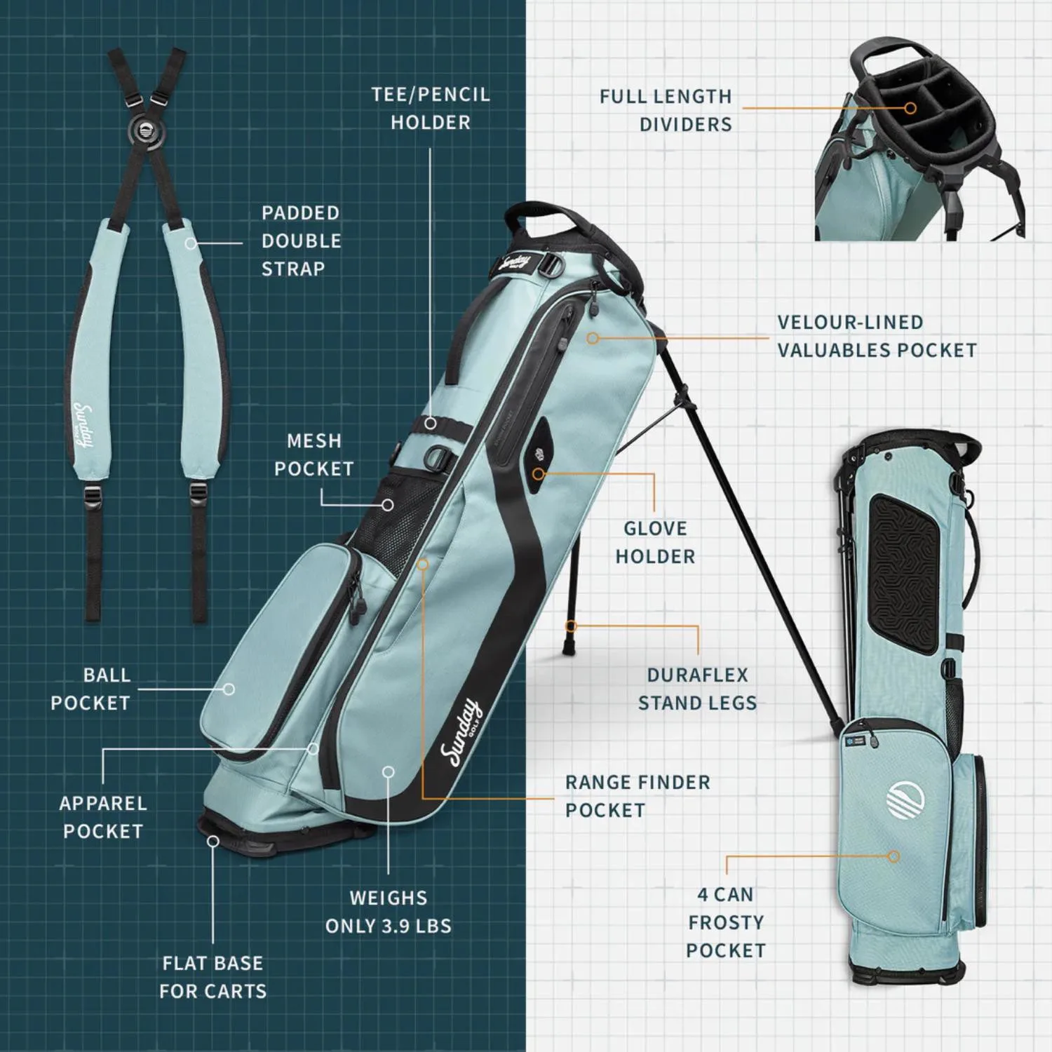 Sunday Golf® El Camino Golf Bag view 5