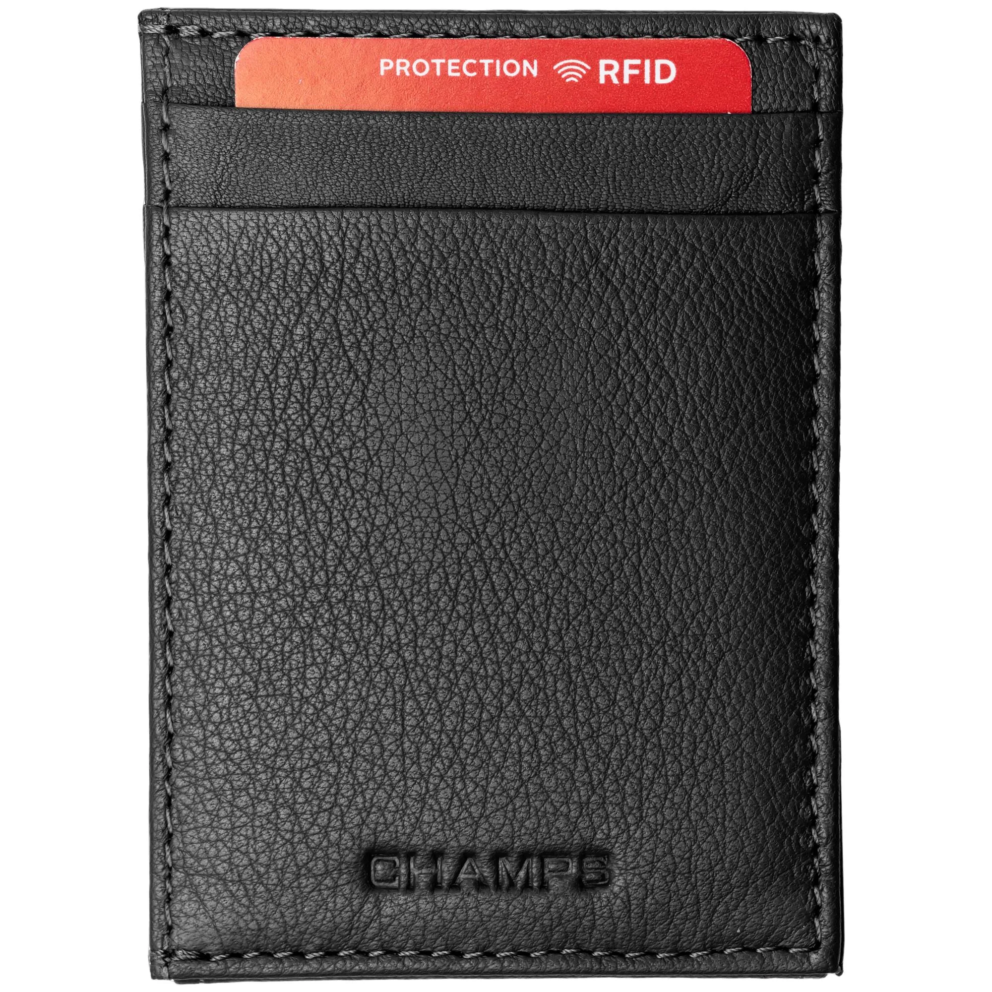 Champs Luggage Mag Hybrid Black Cardholder Wallet Size 3"X4"X0.25"