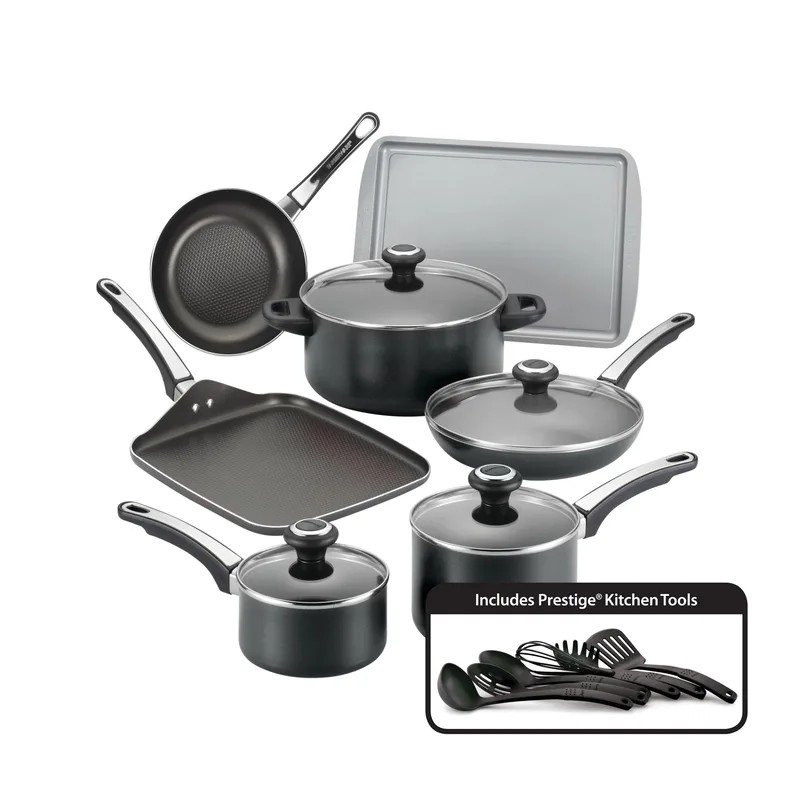 Farberware 17 Piece High Performance Black Nonstick Cookware Set
