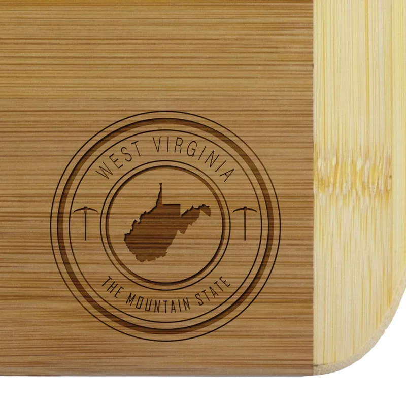 West Virginia State Stamp 2-Tone 11" Cutting Board view 2