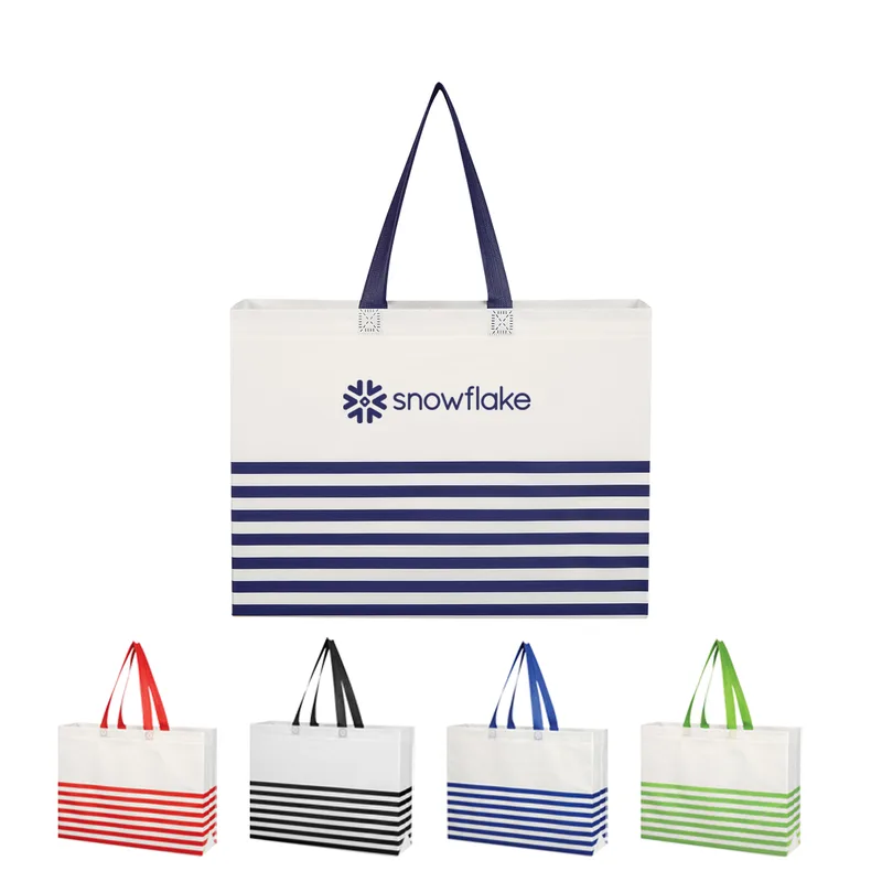 Non-woven Horizontal Stripe Tote Bag