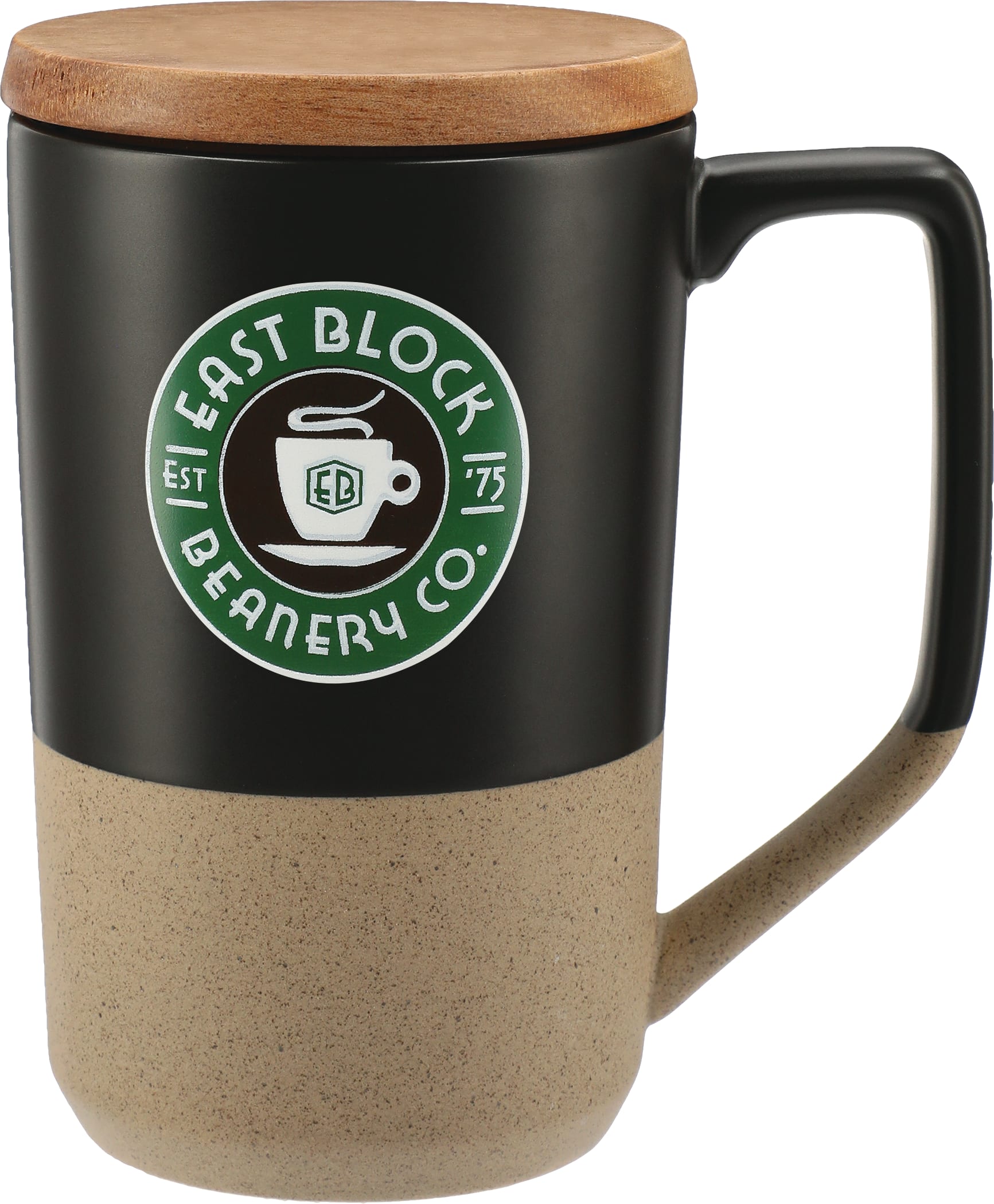 Tahoe Tea & Coffee Ceramic Mug with Wood Lid 16oz