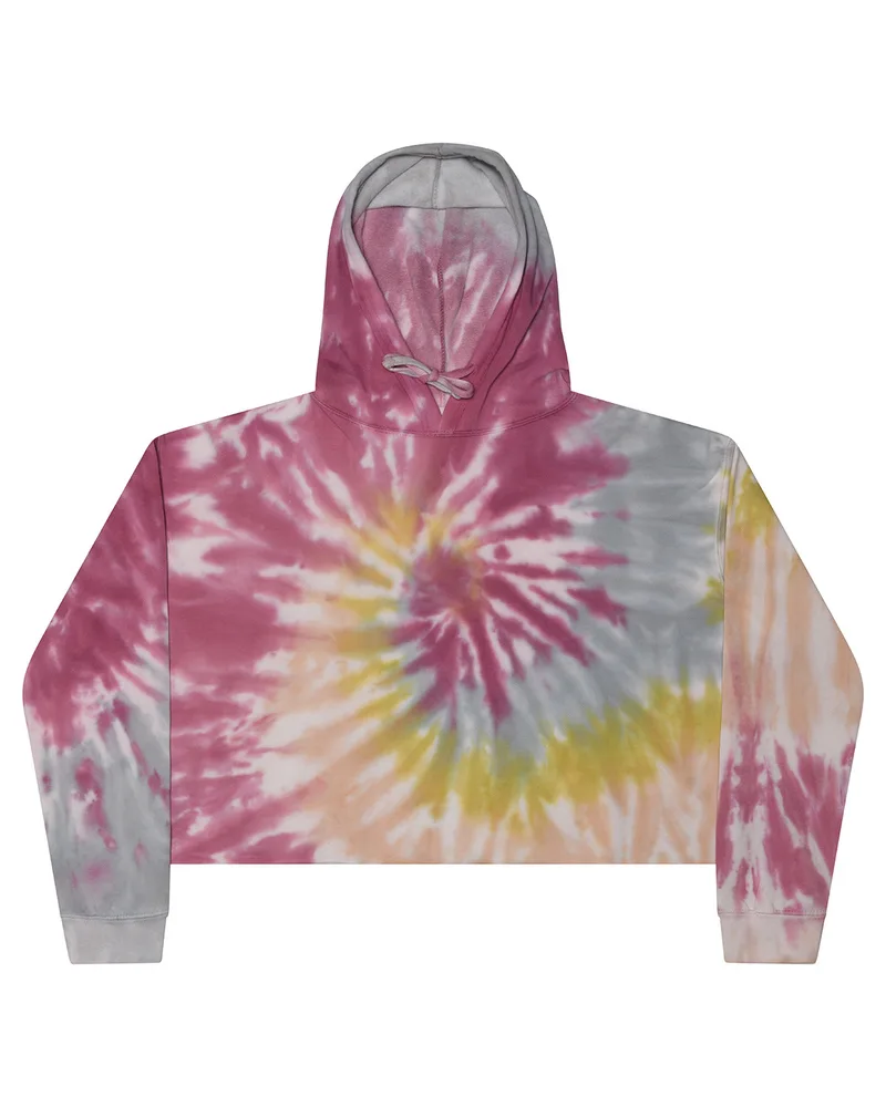Tie-Dye Ladies' Cropped Hooded Sweatshirt view 2