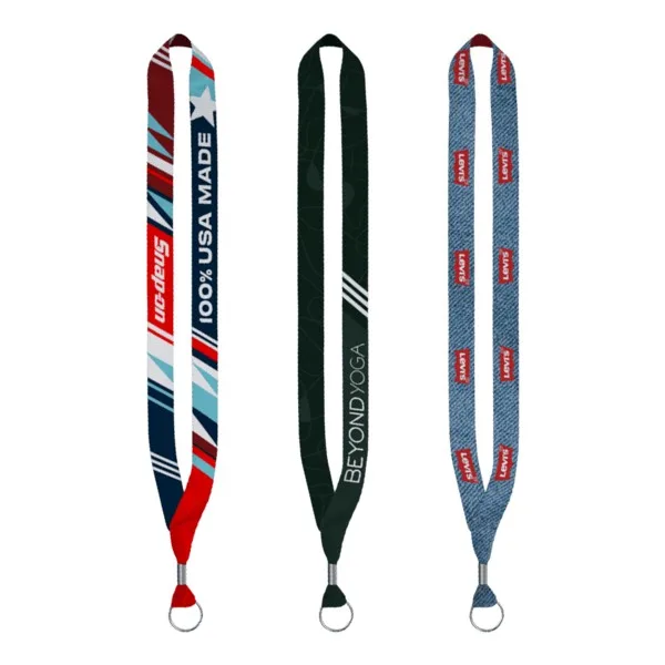 USA Made 0.75" Dye-Sublimated Lanyard with Zinc Crimp & Zinc Split-Ring view 2