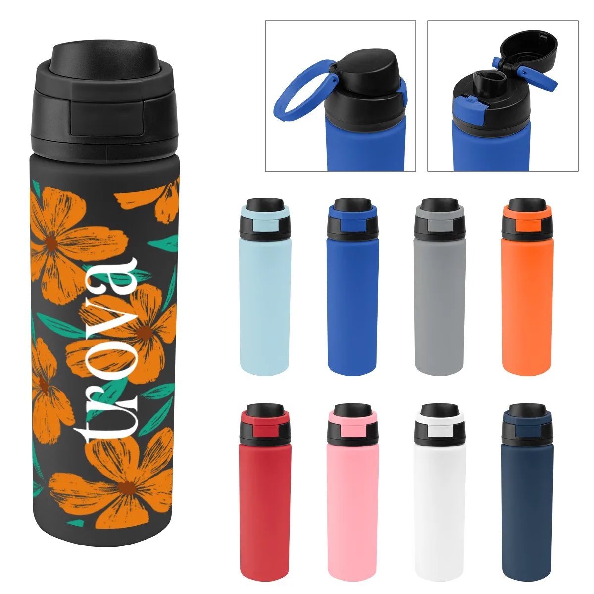 24 Oz. Full Color Pop Sip Recycled Stainless Steel Bottle view 2