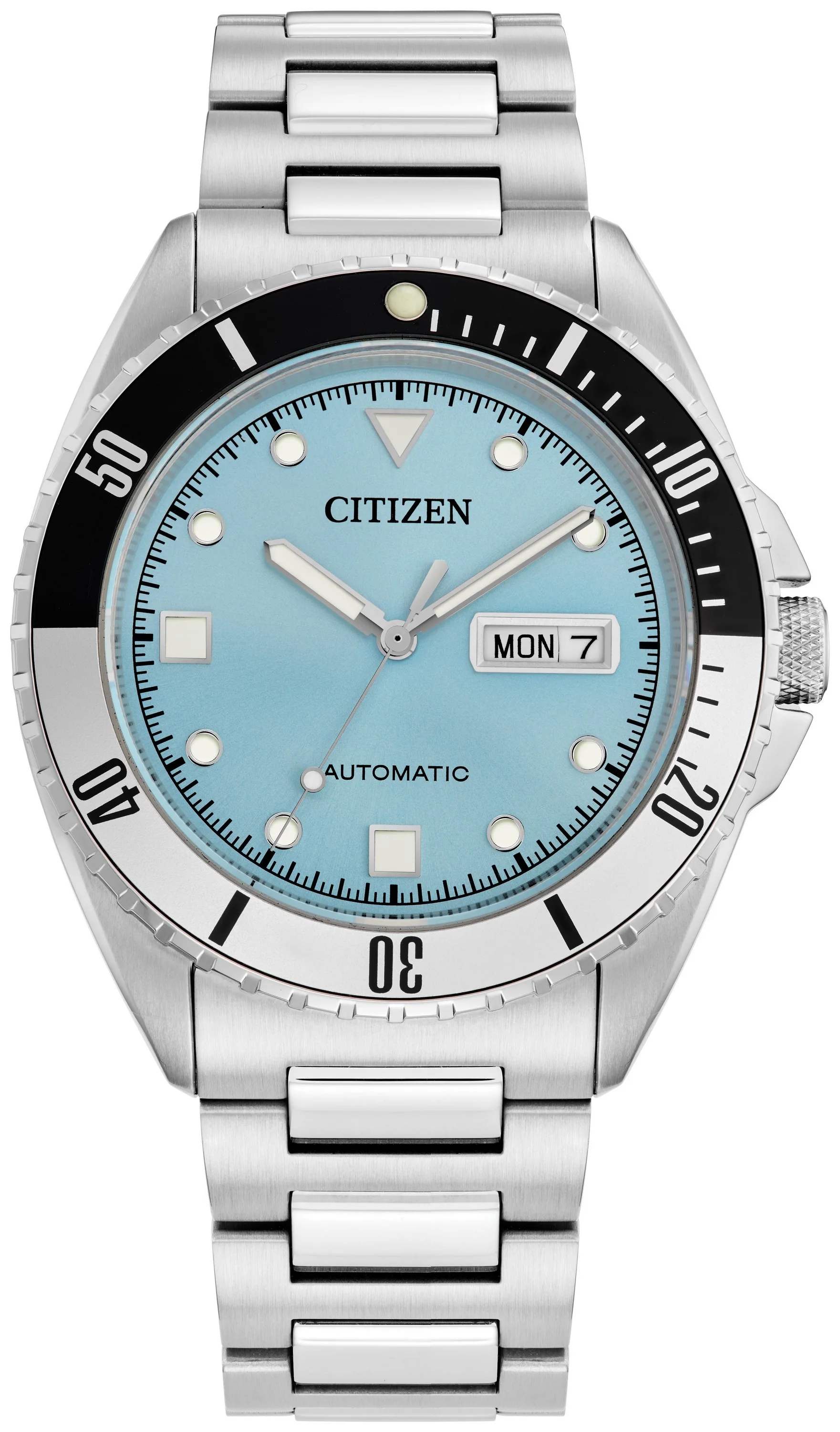Citizen Watch Men's Sport Luxury Auto Stainless Steel Bracelet Watch Light Blue Dial