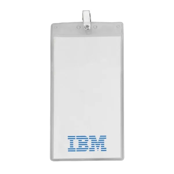 4" x 8" Printed Oversized Vertical Vinyl Pouch with Bulldog Clip