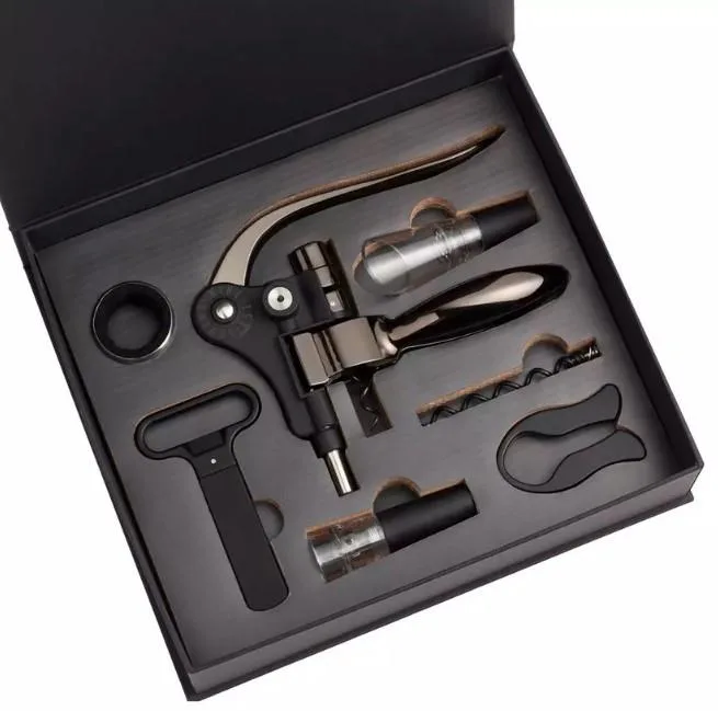 Wine Enthusiast Wine Lover's Lever Corkscrew 7-Piece Gift Set