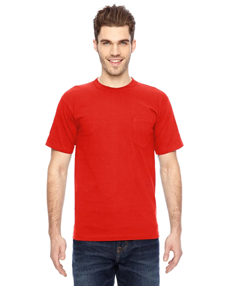 BAYSIDE Unisex USA Made Heavyweight Pocket T-Shirt view 3